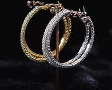 Load image into Gallery viewer, Diamond Hoop Earrings
